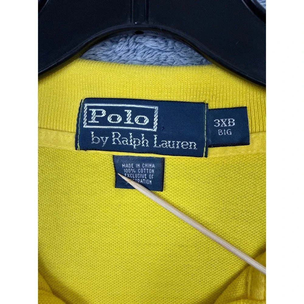Polo Ralph Lauren Mens 3XB Yellow Short Sleeve Pony Logo Pique Polo Shirt